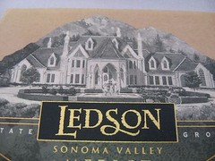 1995 Ledson Merlot Wine Label Sonoma Valley CA Estate Grown Chateau Castle Art