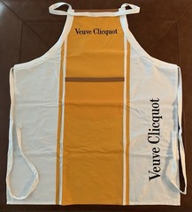 Retro VCP Veuve Clicquot Apron Made in Portugal Organic Cotton w/Leather Detail