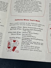 California Wine Advisory Board 1950s Vintage Meat Recipes Advertising Flyer
