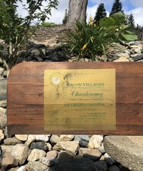 Vintage Wood French Wine Bordeaux Chardonnay Vineyard Cellar Advertising Sign