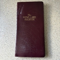Vintage 1982 Wine Label Register