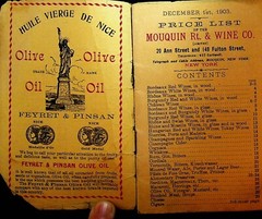Mouquin Restaurant & Wine Co Price List December 1 1903 New York City