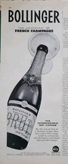 1947 Bollinger BRUT aristocrat of french champagne bottle vintage ad