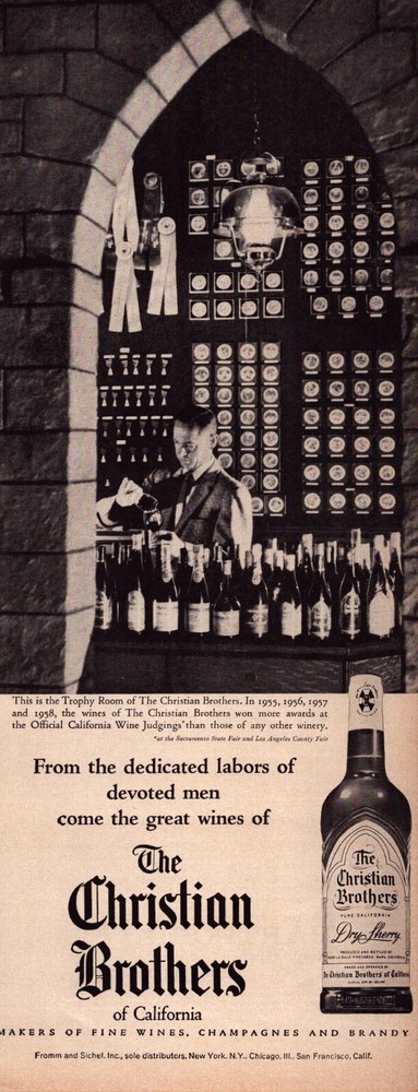 1958 The Christian Brothers Wines Champagnes and Brandy Print Ad