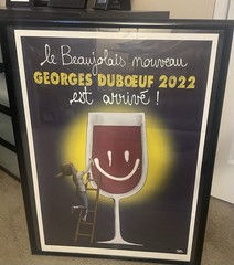 Georges Duboeuf 2022 Beaujolais Nouveau « Est Arrivé » – Framed Lithograph Print
