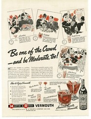 1939 Martini & Rossi Vermouth be one of the crowd comic art Vintage Print Ad