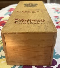 VINTAGE PEDRO DOMECQ CARLOS I SHERRY BRANDY WINE BOX CRATE 12.25 x 4.25 x 3.75