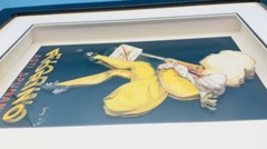 Vintage Fiorino Asti Spumante Jean d&rsquo;Ylen Art Deco 3D Advertising Print Framed.