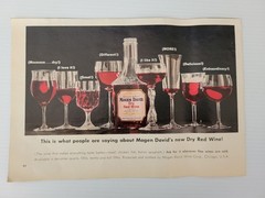 Mogen David Dry Red Wine Fine wine produced in Chicago USA 1963 vintage ad