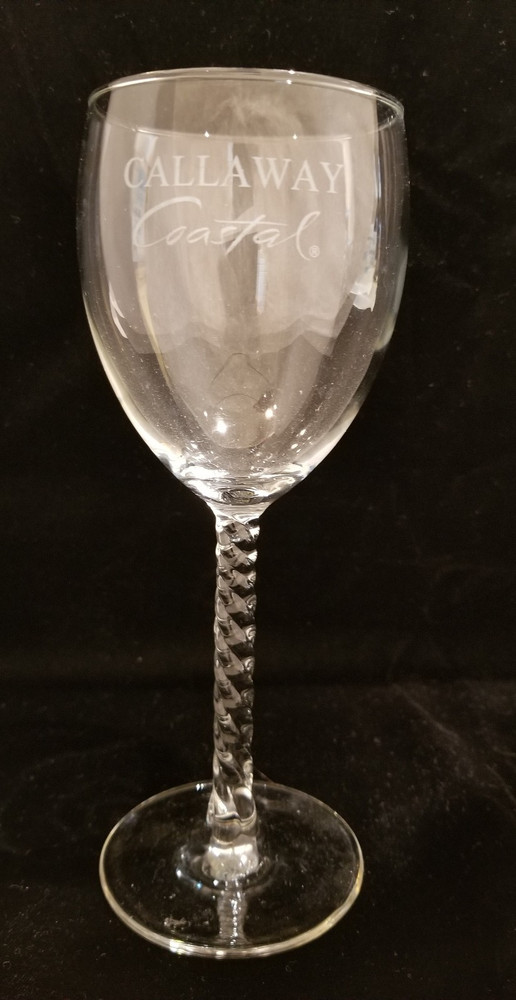 Callaway Coastal – Temecula CA – Wine Glass – White Artwork – 7-1/2&Prime; Tall – Rare