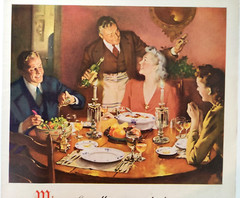 Pot Luck Supper Wine Advisory Board Vtg 1943 Magazine Print Ad Friends Dinner
