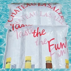 Chateau Lasalle Wine Pool Float Inflatable Mattress Bar Promo NOS Vintage 1980s