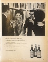 1966 Taylor Wines PRINT AD Right Bright Touch Party VTG 1960s Hammondsport NY