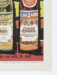 1965 Cinzano vermouth advertisement. Vintage original bright colors.