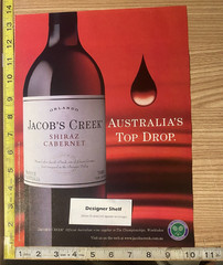 Jacob&rsquo;s Creek Shiraz Cabernet Wine Top Drop 2000 Magazine Print Ad