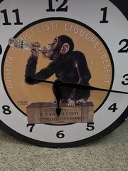 Vintage Drinking Liquor Poster Italian Vodka Ditta Ad Wall Picture Gold Clock
