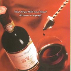 Print Ad Beaulieu Vineyard BV Wine Romantic Cupid Napa Valley Cocktail 1999 Bar