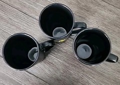 Set of 3 Tobin James Cellars Winery Paso Robles Ceramic Coffee Mug Cups Black