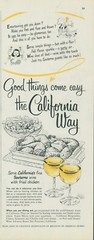 1951 California Wine Sauterne Fried Chicken Casserole Salad Vintage Print Ad C6