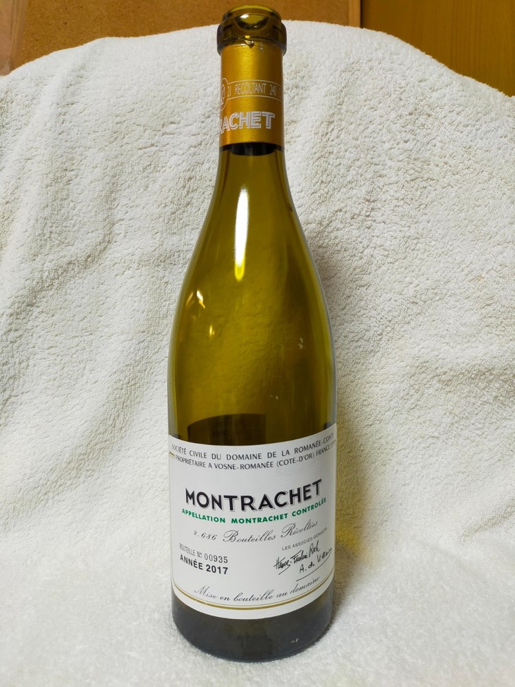 DRC ROMANEE CONTI Montrachet 2017 Glass Bottle (empty) Japan back Label chip
