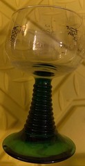 2 Schmitt Sohne W. GERMAN Green Ribbed Stem Wine Glasses 4 oz No Issues 4.5×3”