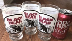 Black Bear Blackberry Wine Footed 3 Glasses Chicago Illinois USA Mogen David