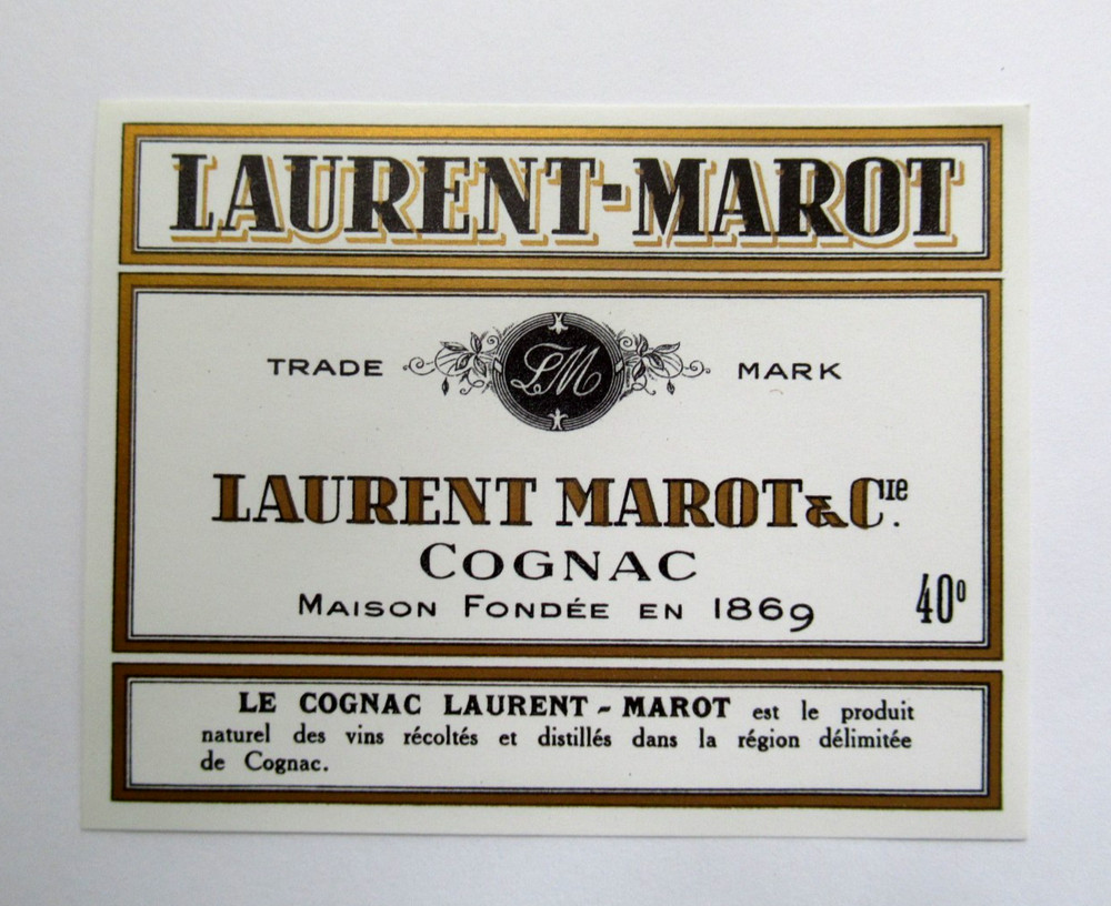 Vintage Laurent Marot and Cie Cognac Label Unused NOS French Alcohol France