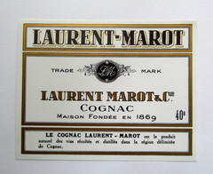 Vintage Laurent Marot and Cie Cognac Label Unused NOS French Alcohol France
