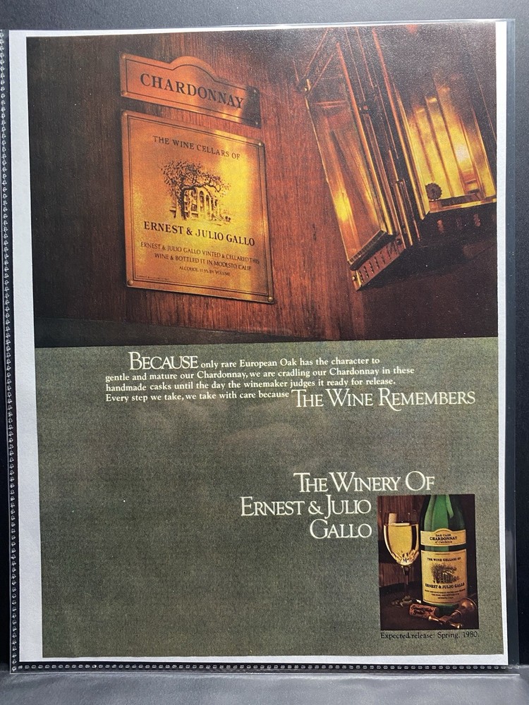 1979 Vintage Ads, Printed Ad, Ernest & Julio Gallo Chardonnay (1357)