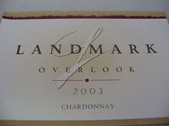 2003 Landmark Overlook Chardonnay Wine Label Collectible Sonoma Valley