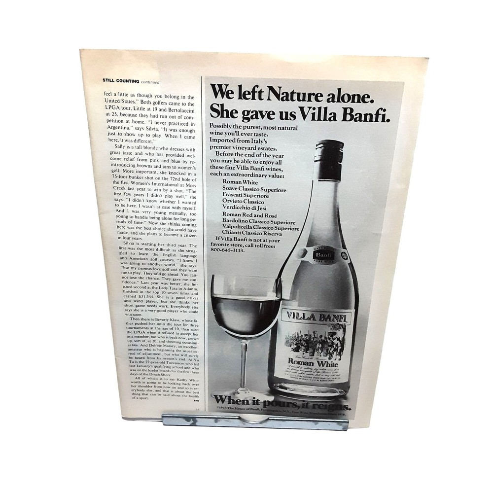 Villa Banfi Roman Wine vintage 1977 Magazine Print Ad