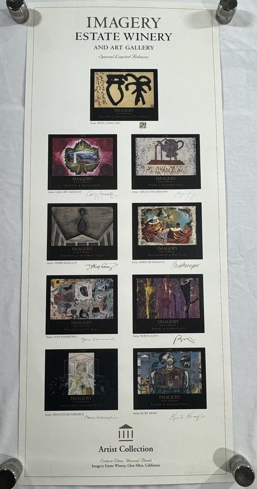 Imagery Estate Winery & Art Gallery Poster 14.5×34.5” Labels Wine Artist .