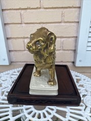 Vintage BARSOTTINI VINO ROSSO Gold Lion Statue 1970 Decanter heavy