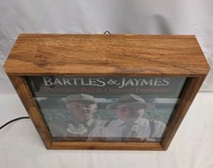 Vintage 1980&rsquo;s Bartles & Jaymes Lighted Wood Sign 13&Prime; x 13&Prime; Works!