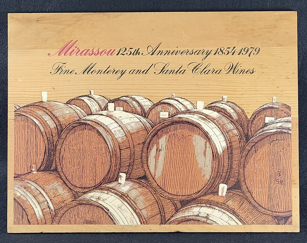 Vintage Mirassou Wine Winery 125th Anniversary 1854-1979 Box Lid Bar Pub Decor