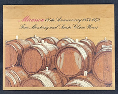 Vintage Mirassou Wine Winery 125th Anniversary 1854-1979 Box Lid Bar Pub Decor