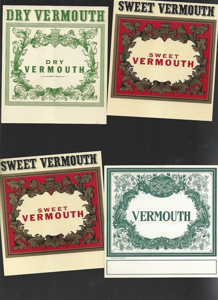 Lot of 4 different unused generic Wine bottle labels #30