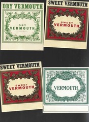 Lot of 4 different unused generic Wine bottle labels #30