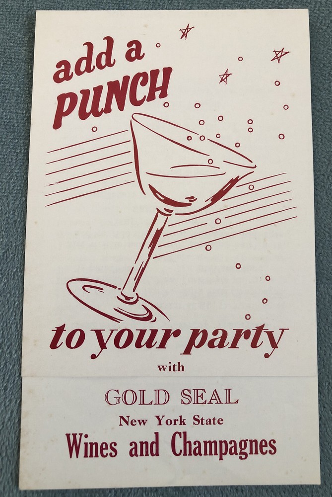 Gold Seal 1940s Wines & Champagnes Vintage Drink Recipes Print Ad New York State