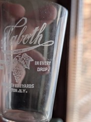 Naboth Vineyards Brocton NY New York Etched Small Glass Cup Grape Wine