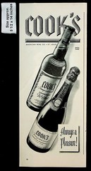 1943 Cook&rsquo;s Imperial American Champagne Wine Drink Vintage Print Ad 39213