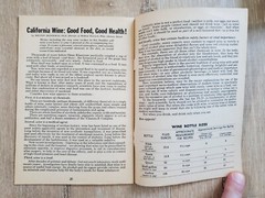 CALIFORNIA WINE BOOKLETS 1960-70 Vintage Wine Cookery The Easy Way & Intro