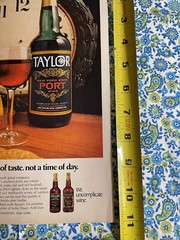 Vintage 1969 Taylor New York State Port Wine Print Ad Clock Wine Glass