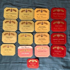Lot of 41 Vintage Paul Masson Wine Labels. Winery in Saratoga, California.
