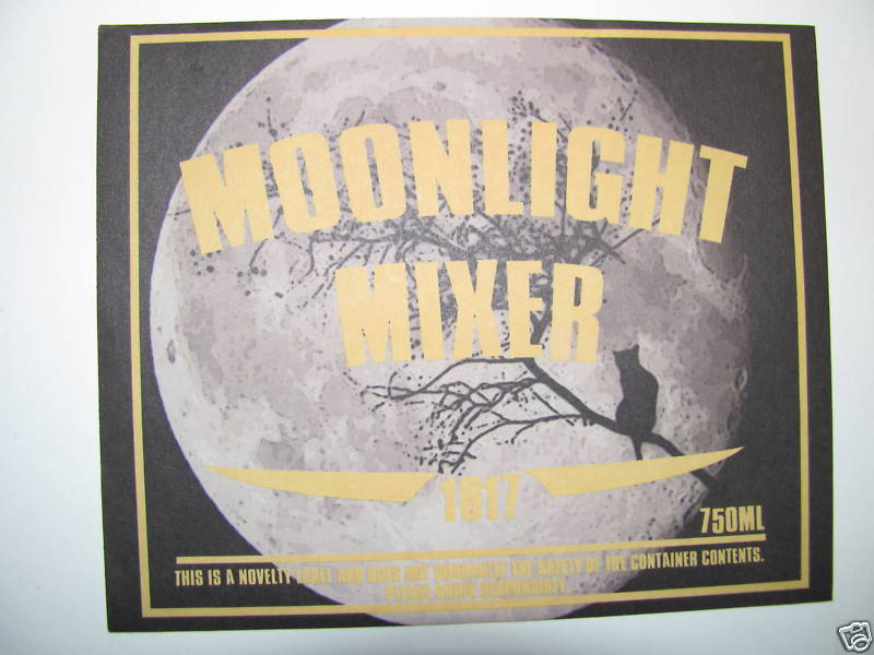 Hilarious Wine Beer Label Bottle Sticker Fun Moonlight