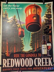 Rare Redwood Creek 18&Prime; x 24&Prime; Wine Art Advertising Poster Ride the Gondola