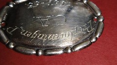 VTG SILVER 830 WINE BOTTLE LABEL / TAG PROPFORENINGEN F C. A. 1952-53 DENMARK