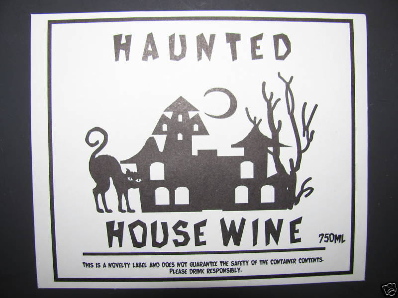 Hilarious Wine Beer Label Bottle Sticker Fun House Cat