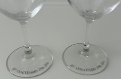 LE VIGNE WINERY 20th Anniversary Paso Robles CA Set of 2 Wine Glasses 7.5&Prime;x2.25&Prime;