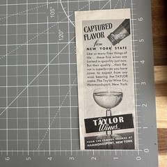1944 Taylor Wines Hammondsport New York Wine Glass Cellar WWII Era Print Ad
